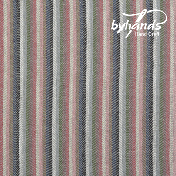 [바이핸즈] 헤링본 선염체크원단 - 애쉬그린(더블롤링 10YD)