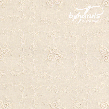 [바이핸즈] 대폭 네모장미 아일렛 레이스원단 - 내추럴 (EYL-0038) (1/2Yd)