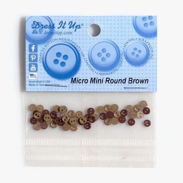 퀼트의시작은? 엔조이퀼트와 함께,[제시제임스] 장식단추 드레스잇업 - 9524(MICRO MINI ROUND BROWN)