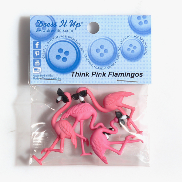 퀼트의시작은? 엔조이퀼트와 함께,[제시제임스] 장식단추 드레스잇업 - 10407(THINK PINK FLAMINGOS)