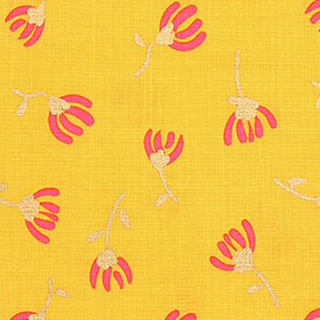 [라일리블레이크] 스위트 허니 키스 코스모 프린트원단 - 엘로우 (1/2Yd)