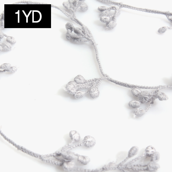 [장식부자재] 캐미컬 토션 레이스 1YD - 그레이