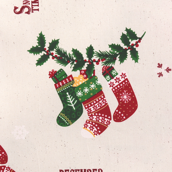 퀼트의 명가 엔조이퀼트,[크리스마스원단] 크리스마스 모먼트 옥스포드 프린트원단 - 내츄럴