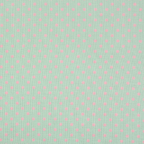 [세븐베리] 베이직 도트 88198 D1 시팅 프린트원단 - 핑크그린