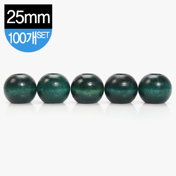 퀼트의시작은? 엔조이퀼트와 함께,[장식부자재] 나무 장식 구슬 25mm 100개 1SET - 녹색