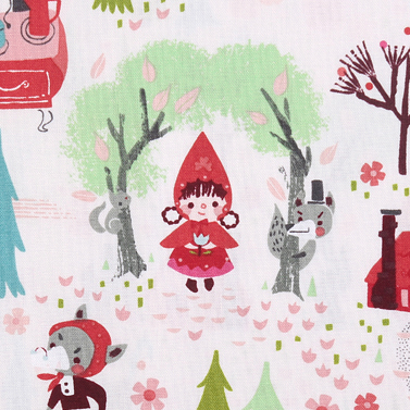 [라일리블레이크] 리틀 레드 인 우즈 8080 프린트원단 - 크림 (1/2Yd)