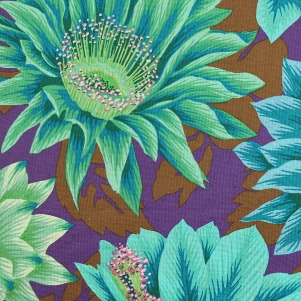 [프리스피릿(로완)] 카파파셋 콜렉티브 캑터스 플라워 프린트원단 - 에메랄드