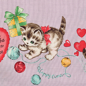 [퀼트게이트] 디어 리틀 월드 리틀 키튼 11 프린트원단 - 퍼플 (1/2Yd)