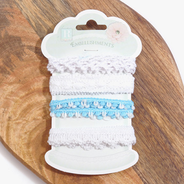 [장식부자재] 크래프트 레이스 리본 4종 세트 - 005 (개)