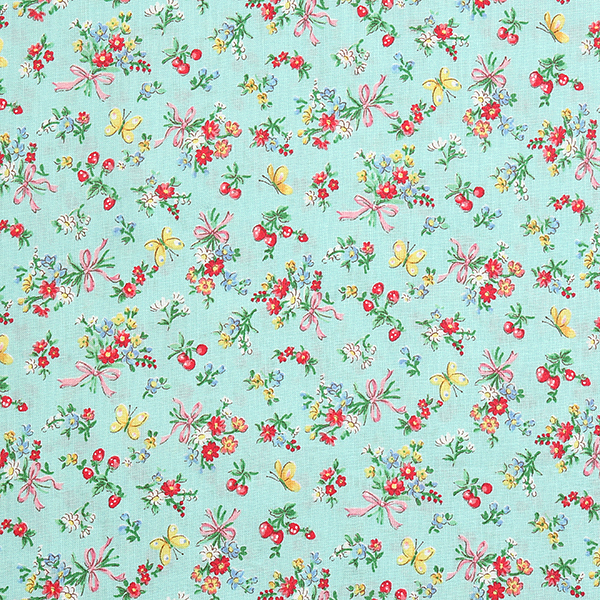 [퀼트게이트] 디어 리틀 월드 해피 애니멀 14 시팅 프린트원단 - 민트