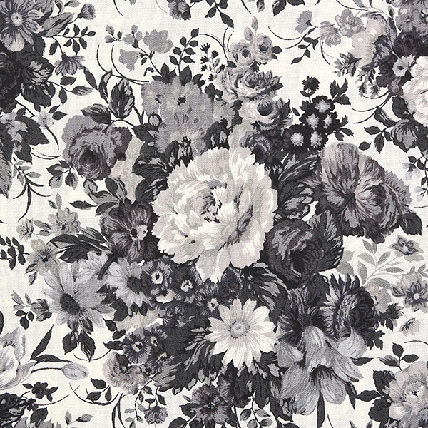 [유와] 앤틱 플라워 시팅 프린트원단 - 모노 (1/4yd) 111318-10(J)