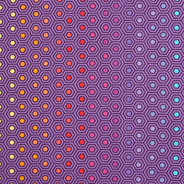 퀼트의시작은? 엔조이퀼트와 함께,[프리스피릿(로완)] 튤라핑크 헥시 레인보우 프린트원단 - 스타링