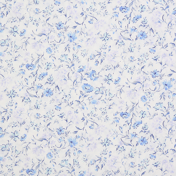 [세븐베리] 브로드 팰리 컬러 플로랄 데이지 프린트원단 - 블루