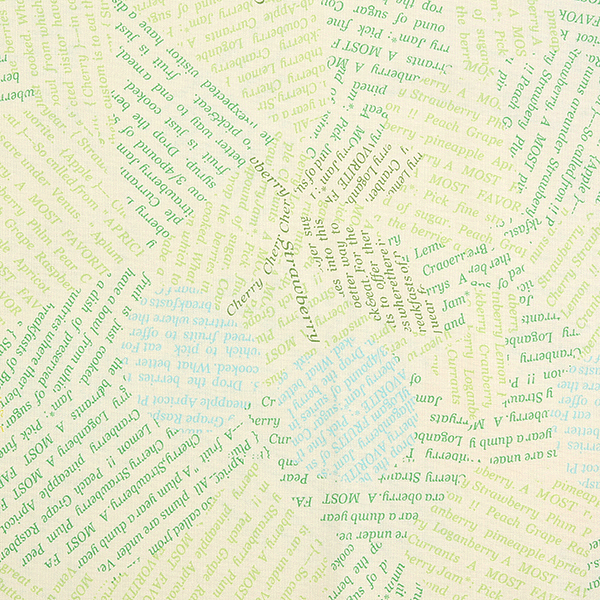 [유와] 마츠야마 아츠코 시크릿 체리 셔팅 프린트원단 - 그린 (1/4yd) AT829630-C