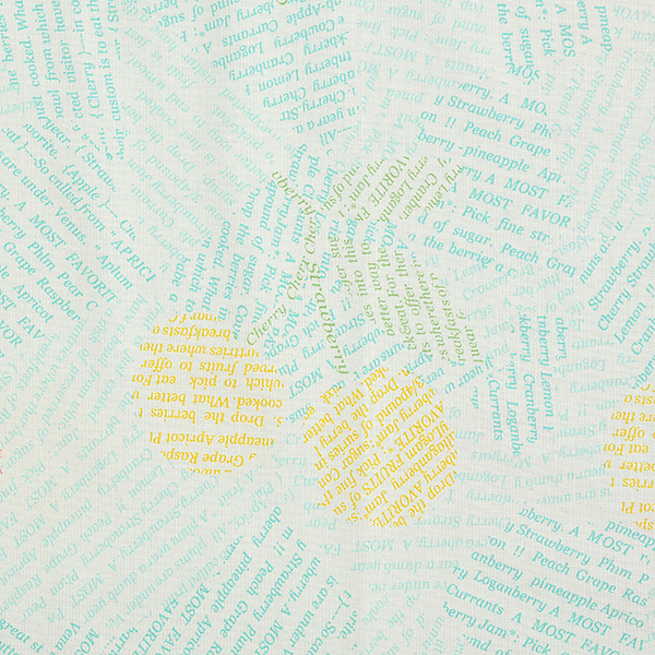 [유와] 마츠야마 아츠코 시크릿 체리 셔팅 프린트원단 - 블루 (1/4yd) AT829630-E