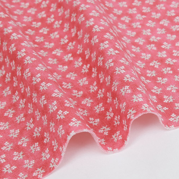 [코튼프린트] 트윈 잔꽃 프린트원단 - 핑크
