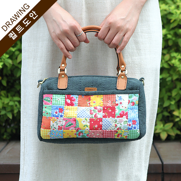 [바이핸즈] 퀼트도안 - 피드색 보스턴백