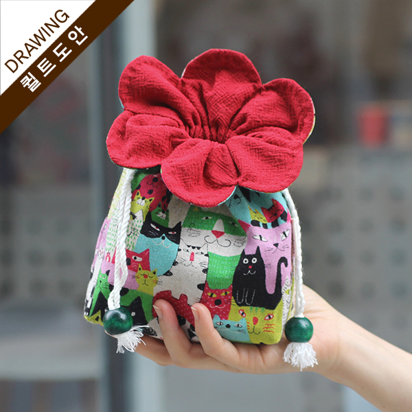 [바이핸즈] 퀼트도안 - 피우다 파우치 (고양이)