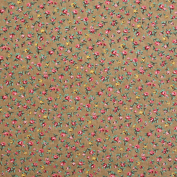 [코튼프린트] 빈티지 플라워 11 프린트원단 - 카키