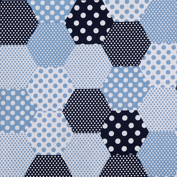 퀼트의시작은? 엔조이퀼트와 함께,[라일리블레이크] 셋 세일 아메리카 헥시 프린트원단 - 블루