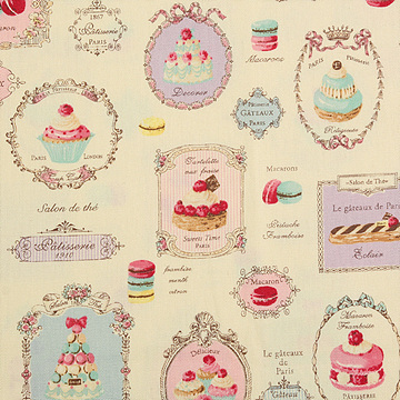 [유와] 스윗츠 론도 컬렉션 파티세리 옥스포드 프린트원단 - 바닐라 (1/4yd) (D02)156128-A