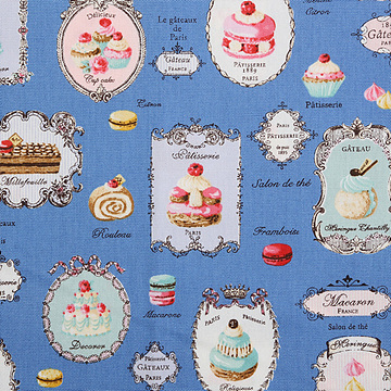 [유와] 스윗츠 론도 컬렉션 파티세리 옥스포드 프린트원단 - 블루 (1/4yd) (D02)156128-K