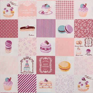 [유와] 스윗츠 론도 컬렉션 스위트 블럭 미니 옥스포드 프린트원단 - 블루베리 (1/4yd) (D02)156212-C