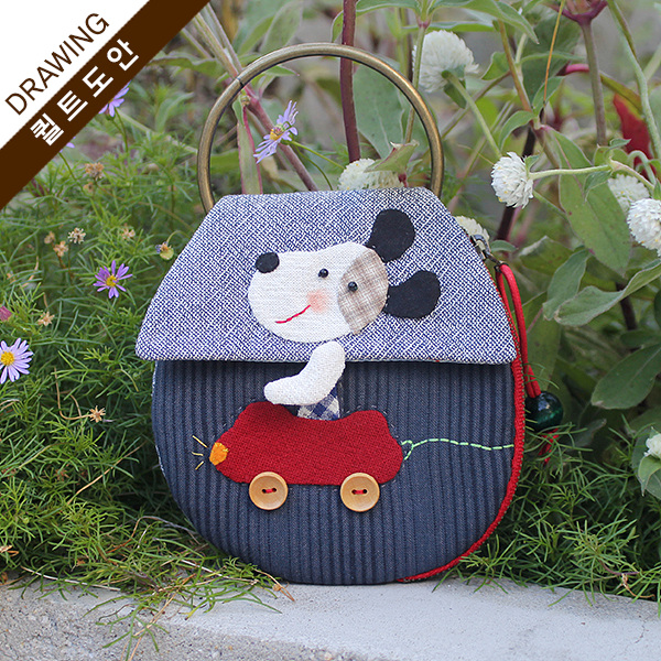 [바이핸즈] 퀼트도안 - 멍뭉이 카드링(블루)