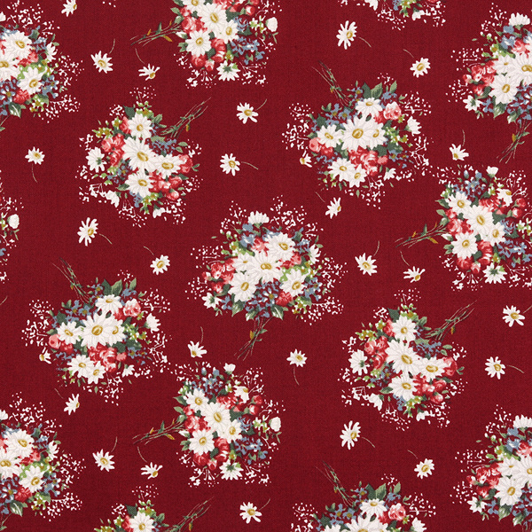 [유와] 아텀 부케 셔팅 프린트원단 - 레드 (1/4yd) (D02)829659-E