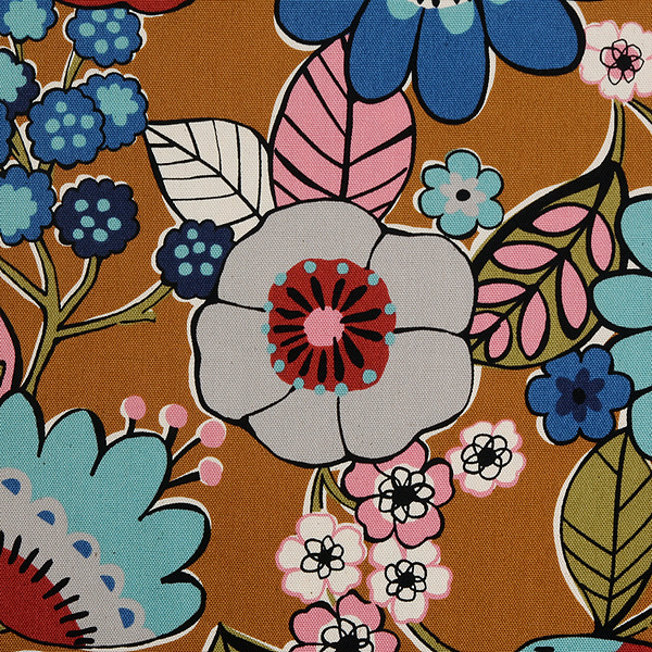 퀼트의시작은? 엔조이퀼트와 함께,[코카] 잠보 큰 꽃무늬 옥스포드 프린트원단 - 브라운
