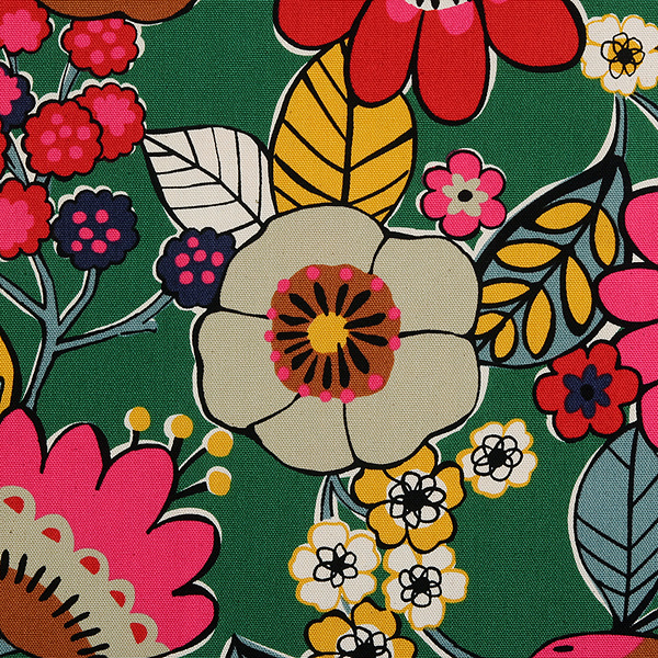 퀼트의 명가 엔조이퀼트,[코카] 잠보 큰 꽃무늬 옥스포드 프린트원단 - 그린