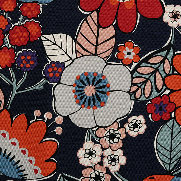 퀼트의시작은? 엔조이퀼트와 함께,[코카] 잠보 큰 꽃무늬 옥스포드 프린트원단 - 네이비