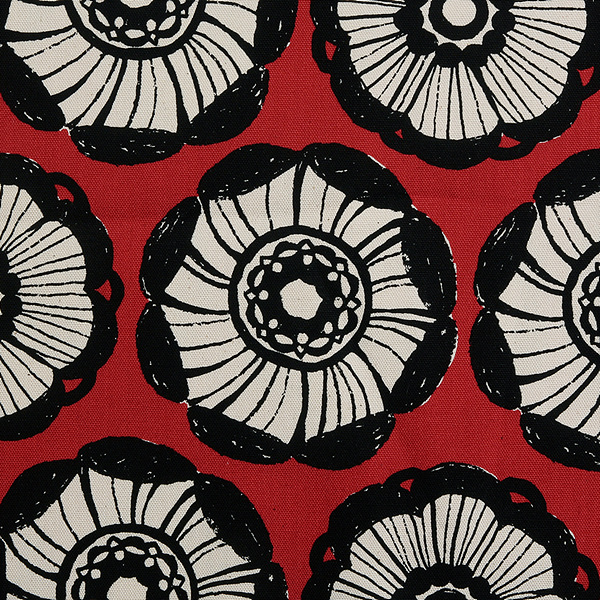 퀼트의 명가 엔조이퀼트,[코카] 잠보 단색 꽃무늬 옥스포드 프린트원단 - 레드