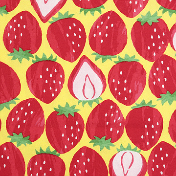 [코카] 후르츠 01 스트로베리 옥스포드 프린트원단 - 옐로우 (1/2Yd)