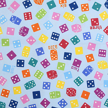 [코카] 레트로 게임 주사위 옥스포드 프린트원단 - 블루 (1/2Yd)