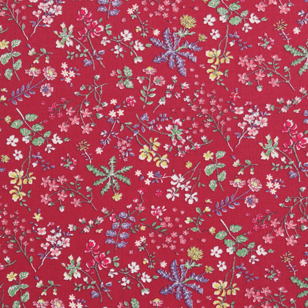 [코튼프린트] 야생화 프린트원단 - 레드