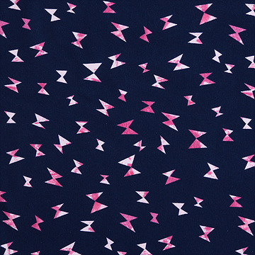 [코튼스틸] 원스 어폰 어 타임 플라잉 리본 다이마루 프린트원단 - 네이비 (1/2Yd)