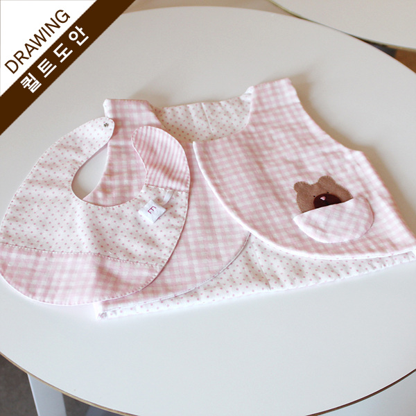 [바이핸즈] 퀼트도안 - 베이비 조끼 & 턱받이 2종세트