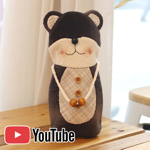 퀼트의시작은? 엔조이퀼트와 함께,[바이핸즈] 유튜브 영상제공 퀼트패키지 소품 - 서서 곰돌이 필통