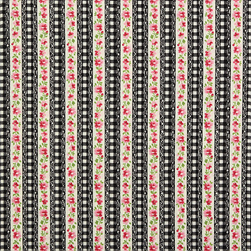 [세븐베리] 브로드 러블리 플라워 D2 프린트원단 - 블랙 (1/2Yd)