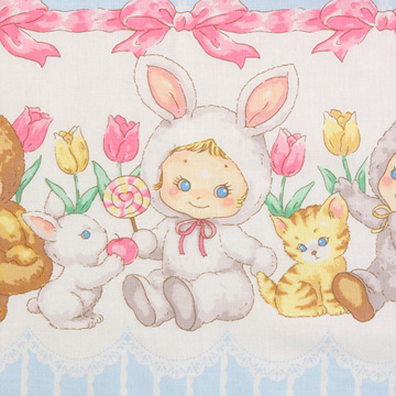 [퀼트게이트] 퍼니 퍼니 캔디 11 셔팅 프린트원단 - 블루 (1/2Yd)