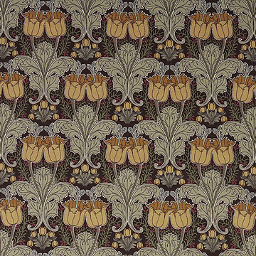 [유와] 뮐루즈 컬렉션 윌로우 프린트원단 - 브라운 (1/4yd) (D01)MU829706-C (개)