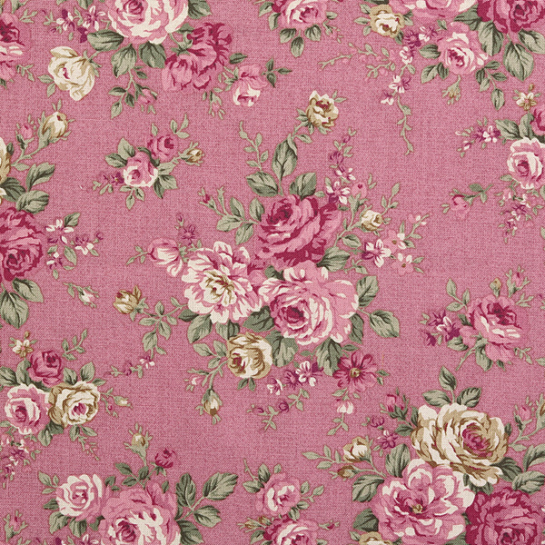 [코튼프린트] 까사렐 프린트원단 - 핑크