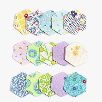 [원단패키지] 미국수입 피드색 헥사곤 조각원단 75장 세트 - 2cm USH5196 (set)