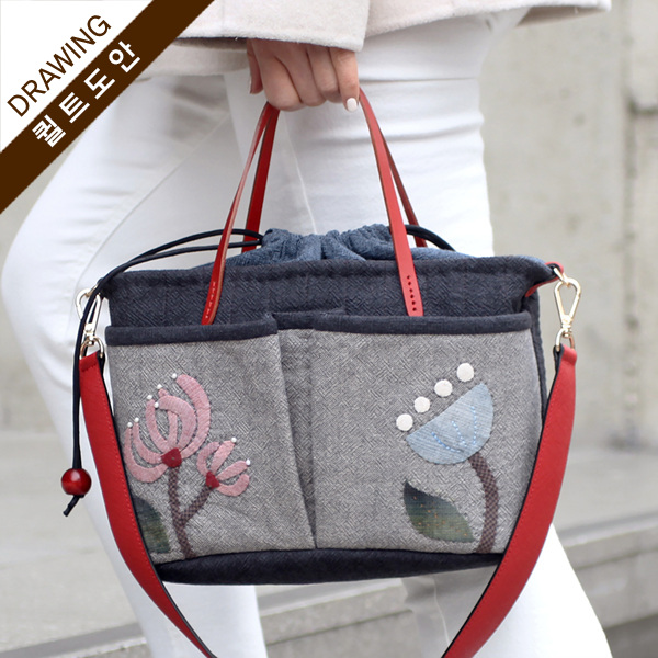 [바이핸즈] 퀼트도안 - 라임 토트백