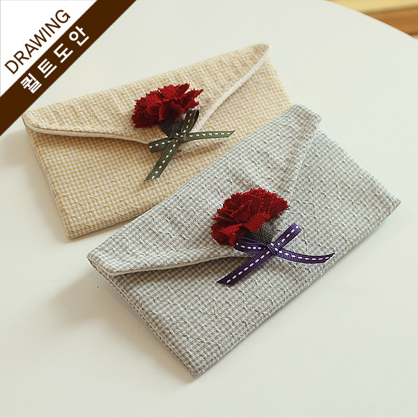 [바이핸즈] 퀼트도안 - 카네이션 용돈 봉투(2개 세트)