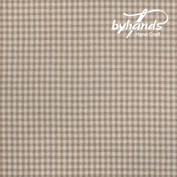 [바이핸즈] 하모니 선염체크원단 - 화이트페페(더블롤링 10YD)