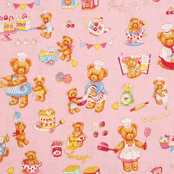 [코스모] 리릭베어 쿠킹 시리즈 02 프린트원단 - 핑크