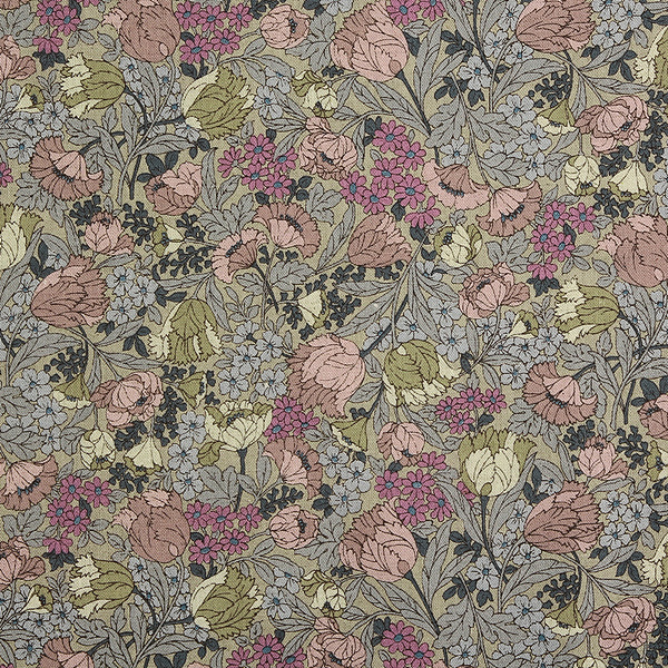 [코스모] 플라워 01 린넨 시팅 프린트원단 - 베이지