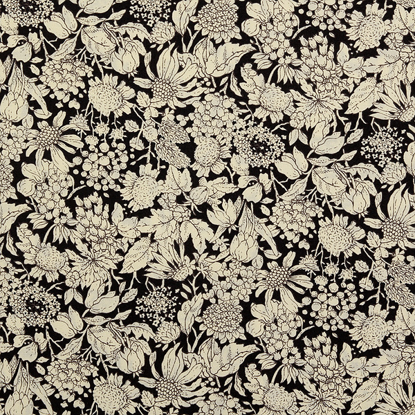 퀼트의 명가 엔조이퀼트,[고바야시] 꽃무늬 6879 프린트원단 - 블랙